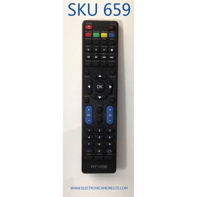 CONTROL REMOTO PARA SMART TV ATYME / NUMERO DE PARTE 430AM7UD / MODELO ATYMERMT1 / RTATYMERMT1 / 320AM5DVD / 320AM5HD / MÁS MODELOS EN DESCRIPCIÓN